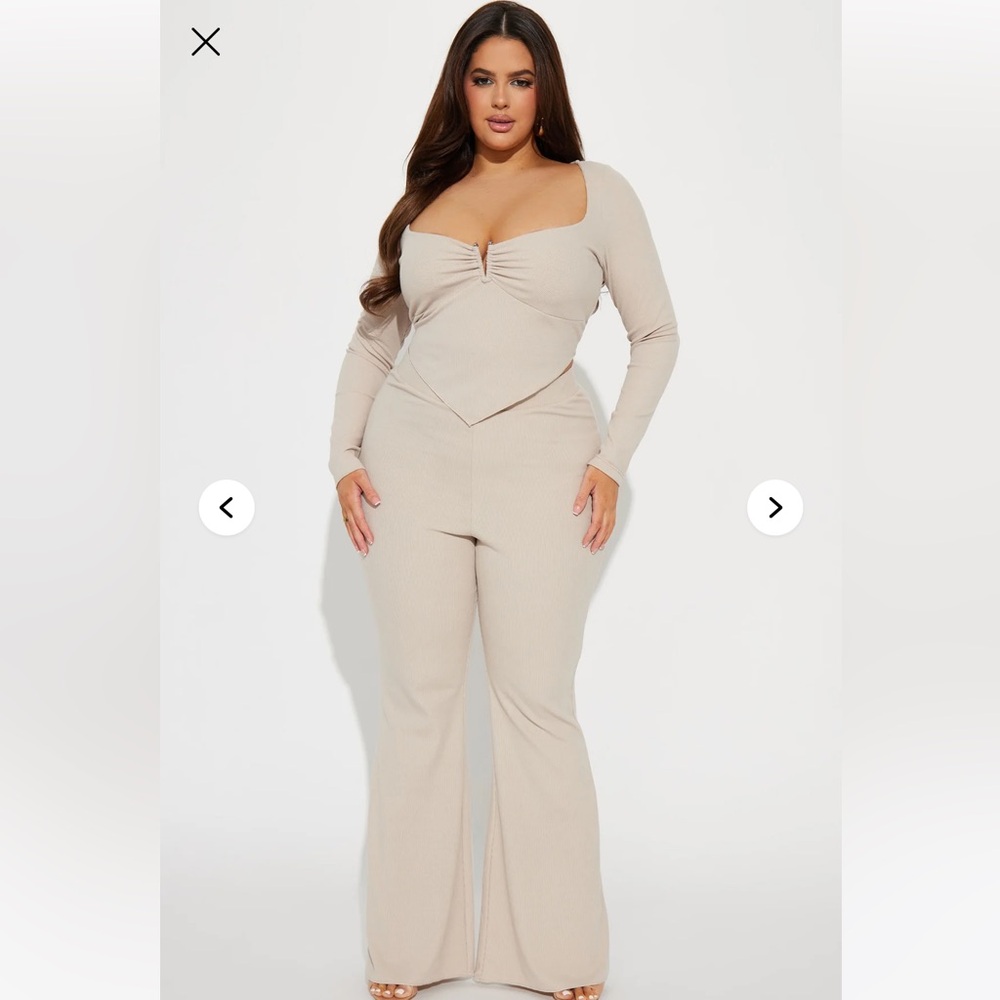 Barely Worn Beige Fashion Nova Set